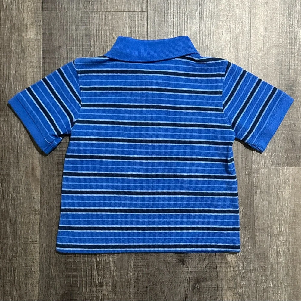 💞 New Carter’s Baby & Toddler Boys Size 12 Months Blue Striped “Champion” Polo